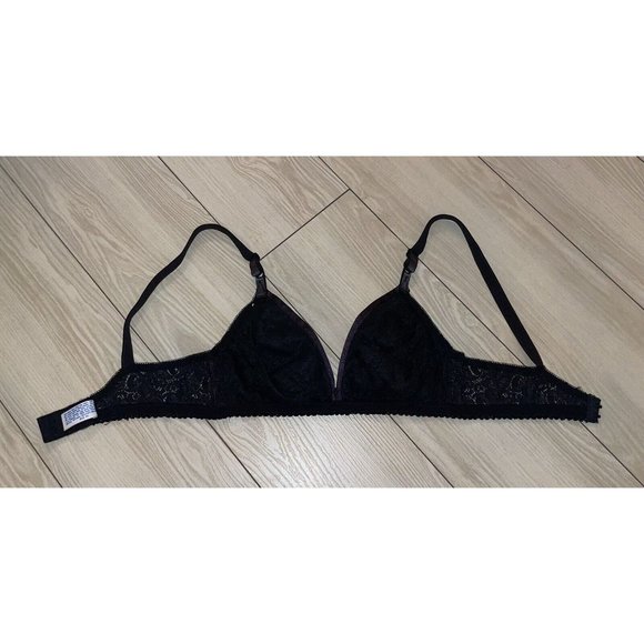 Vtg Vintage Maidenform Rendezvous 8348 Satin and Lace Bra Wire Free 34B Black - Picture 5 of 6